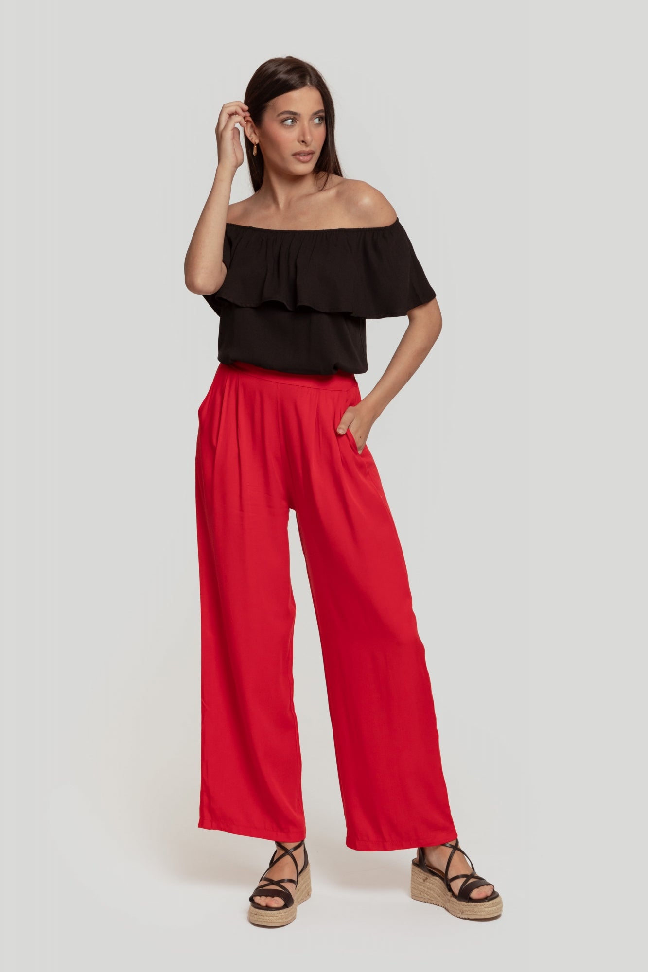 Pantalón palazzo red