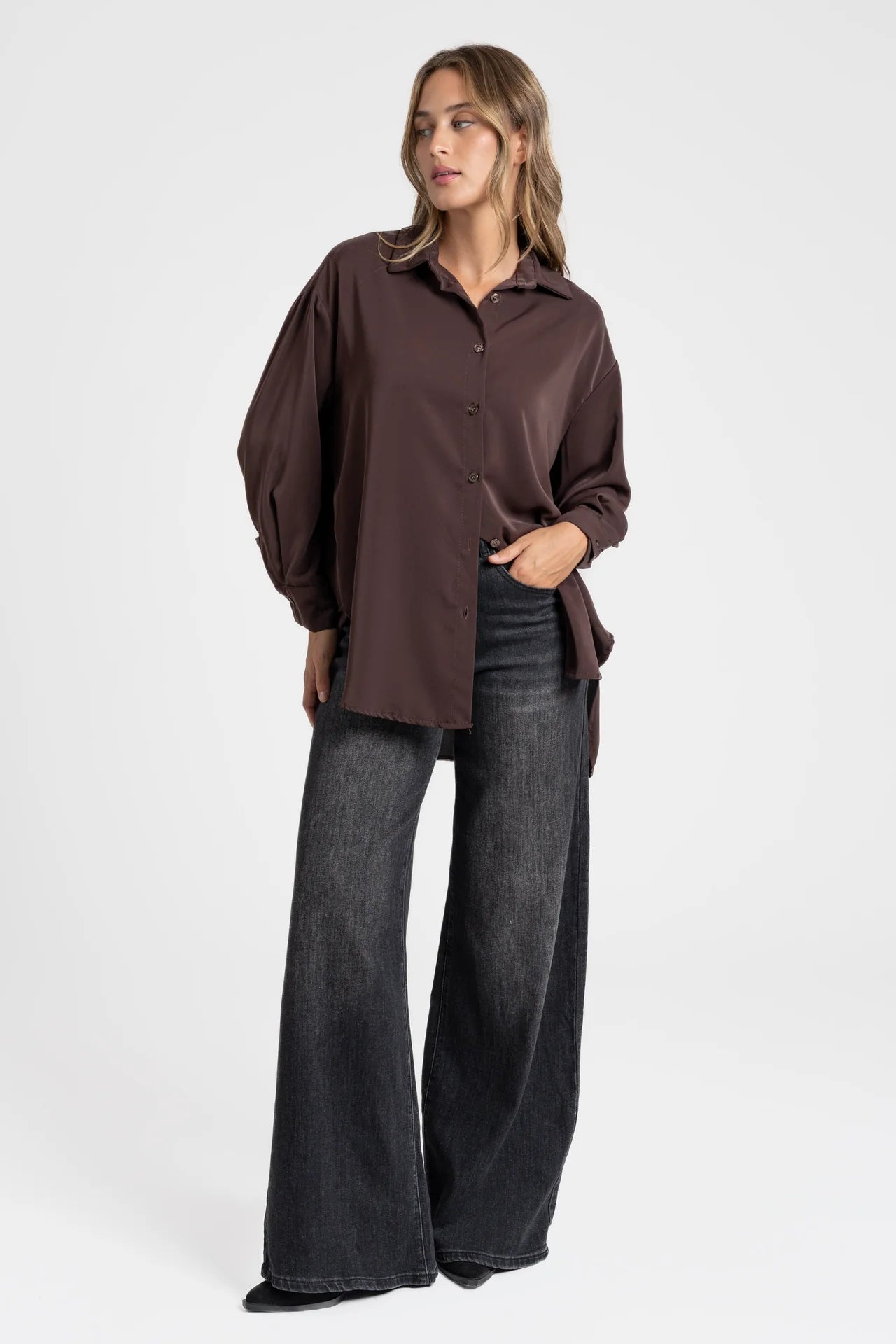 Blusa sedosa oversize