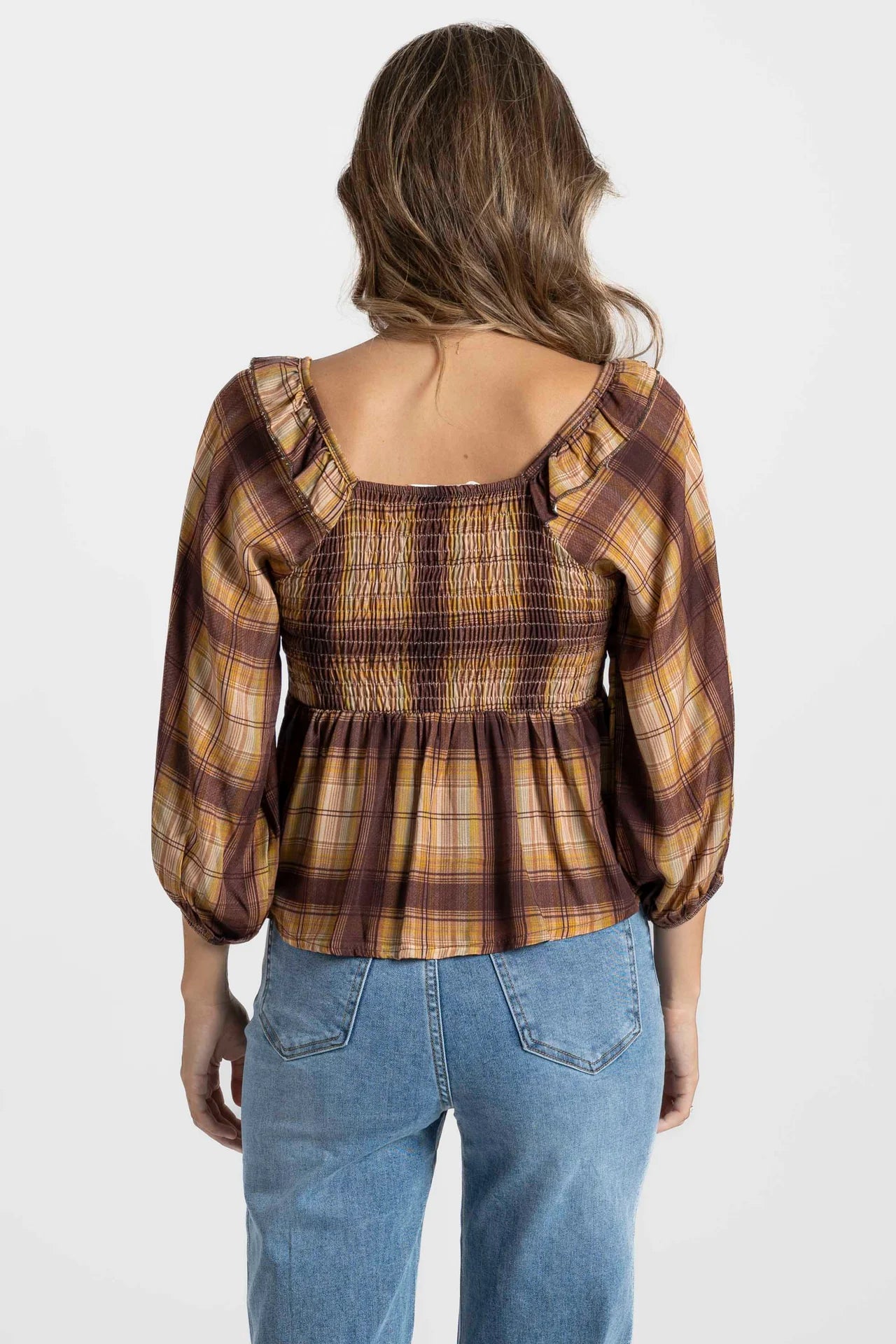 Blusa rombos ciruela